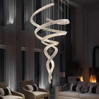 Tall Twisting Glass Staircase Chandelier product image