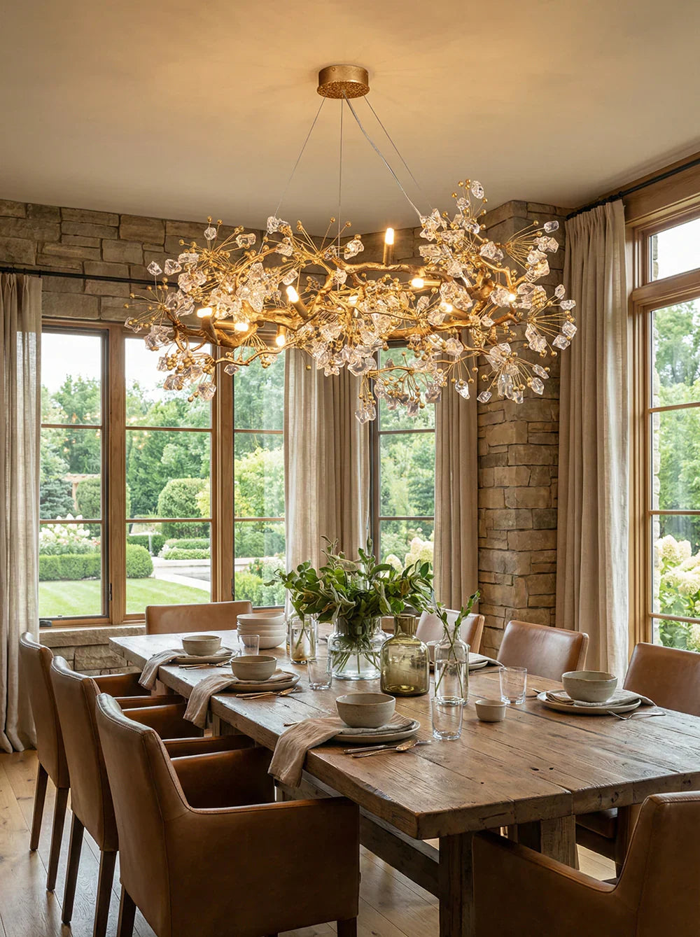 Lorna Berry Branch Shape Glass Chandelier detail view