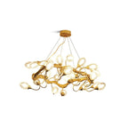 Branch Lotus Brass Chandelier