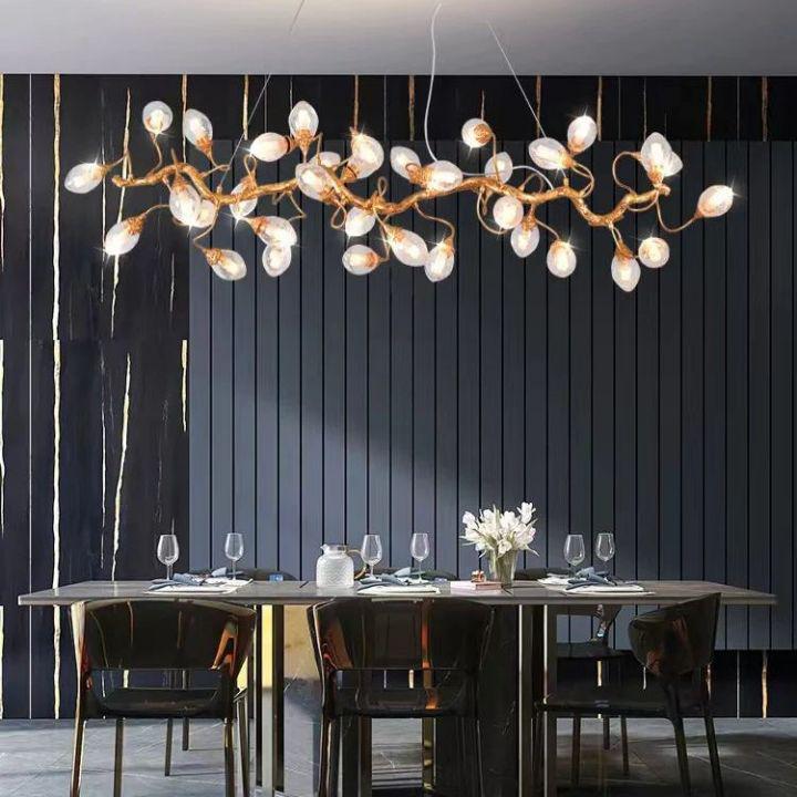 Levi Brass Branch Chandelier for Staircase by Bling Lighting Studio