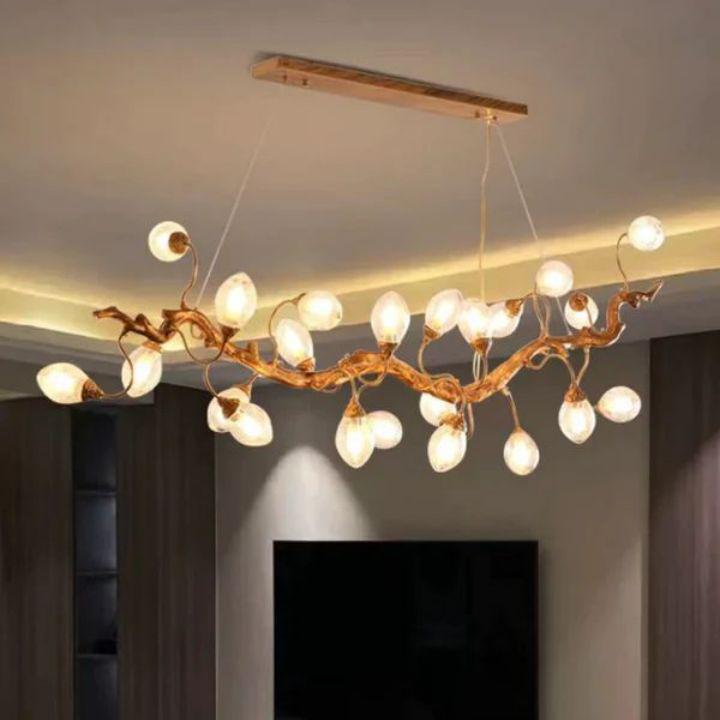 Levi Brass Branch Chandelier for Staircase detail view