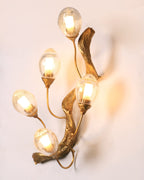 Lotus Brass Branch Wall Lamp material and finish detail