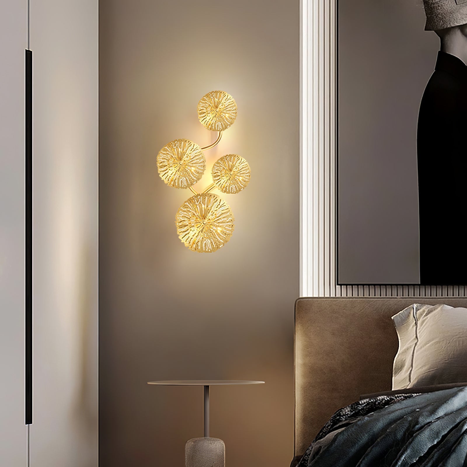 Lotus Leaf Branch Wall Sconce by Bling Lighting Studio