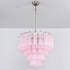 Luxury Murano Rosa Tube Chandelier material and finish detail