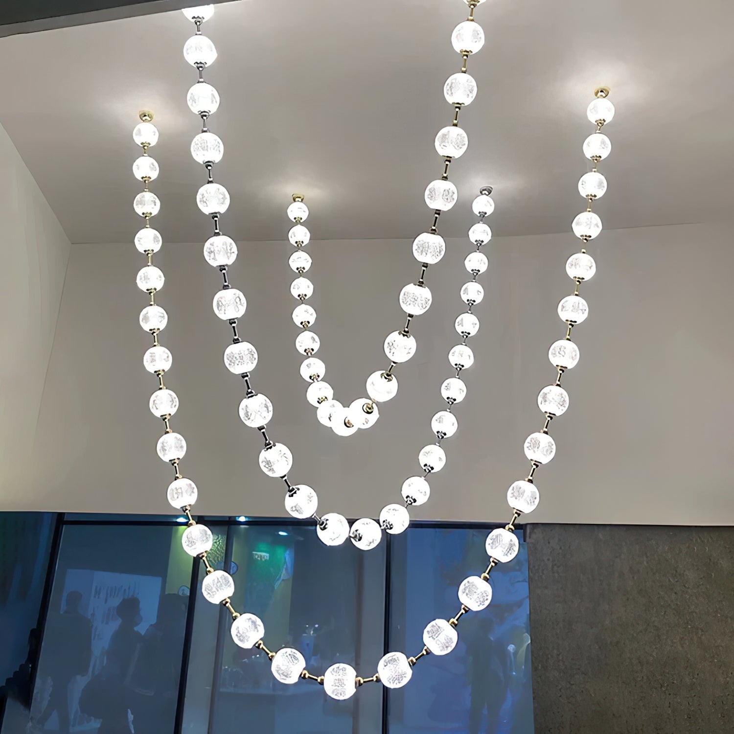 Strand Necklace Chandelier lighting by Bling Lighting Studio
