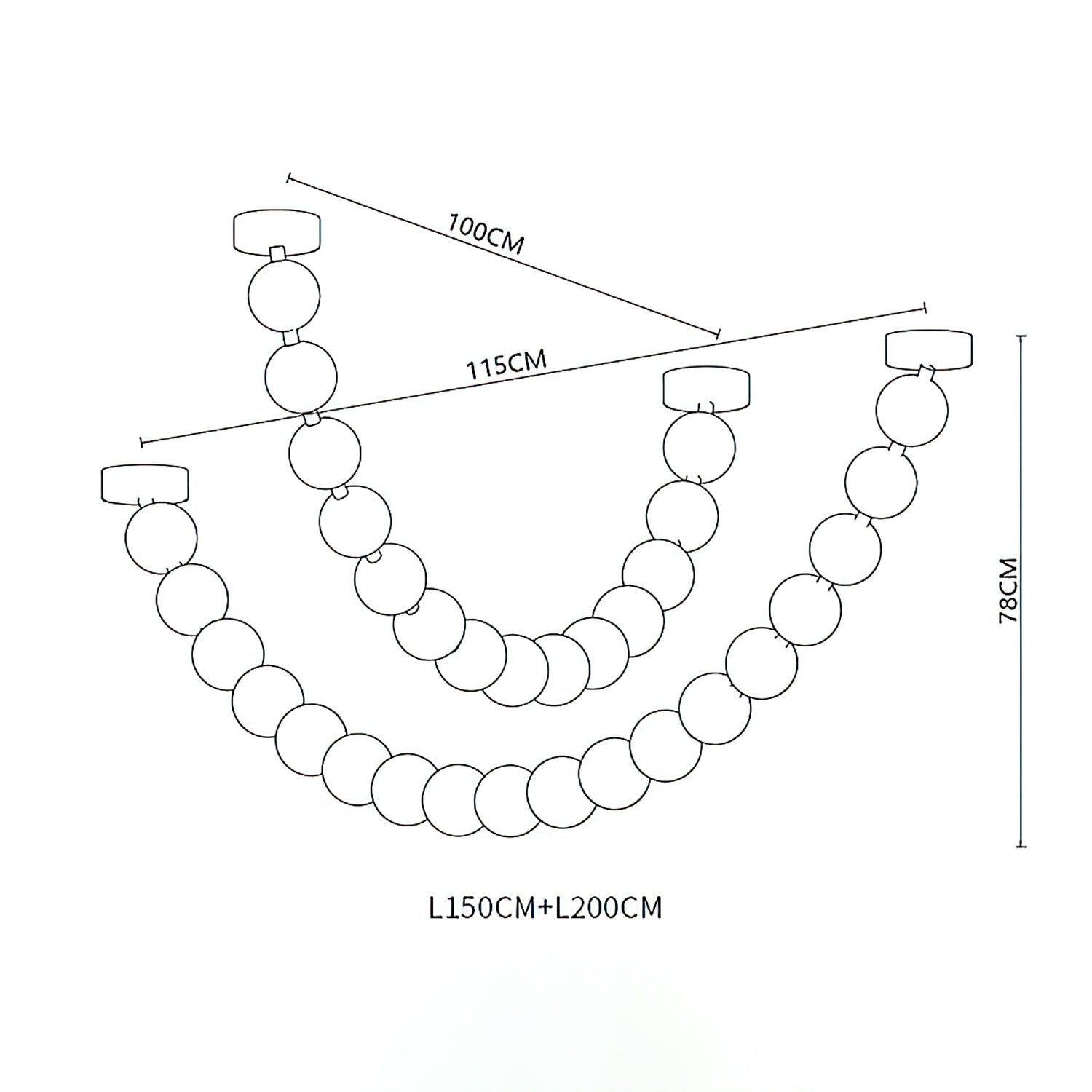 Strand Necklace Chandelier lighting by Bling Lighting Studio
