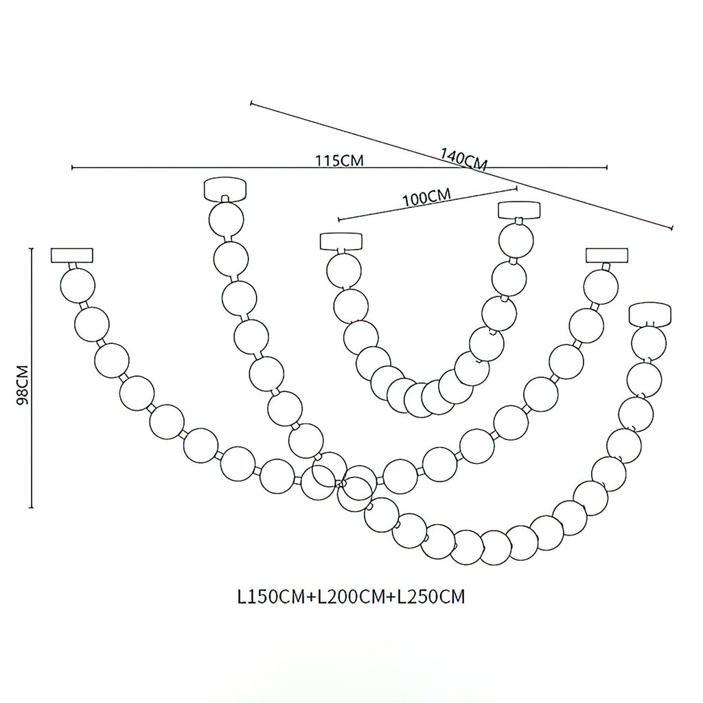 Strand Necklace Chandelier lighting by Bling Lighting Studio