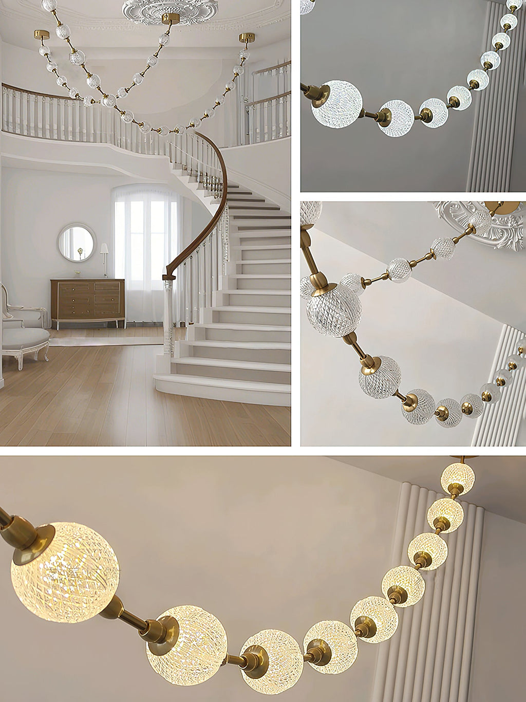 Strand Necklace Chandelier lighting by Bling Lighting Studio