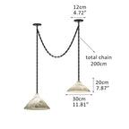 Multi-Head Matte White Alabaster Cone Hanging Kitchen Pendant Light