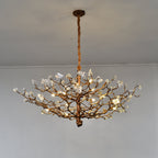 Livio Gemstone Branch Brass Round Chandelier by Bling Lighting Studio