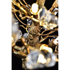 Livio Gemstone Branch Brass Round Chandelier by Bling Lighting Studio