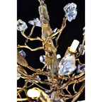 Livio Gemstone Branch Brass Round Chandelier by Bling Lighting Studio