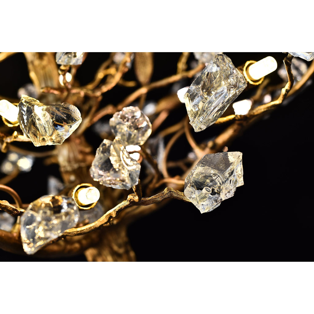 Livio Gemstone Branch Brass Round Chandelier by Bling Lighting Studio