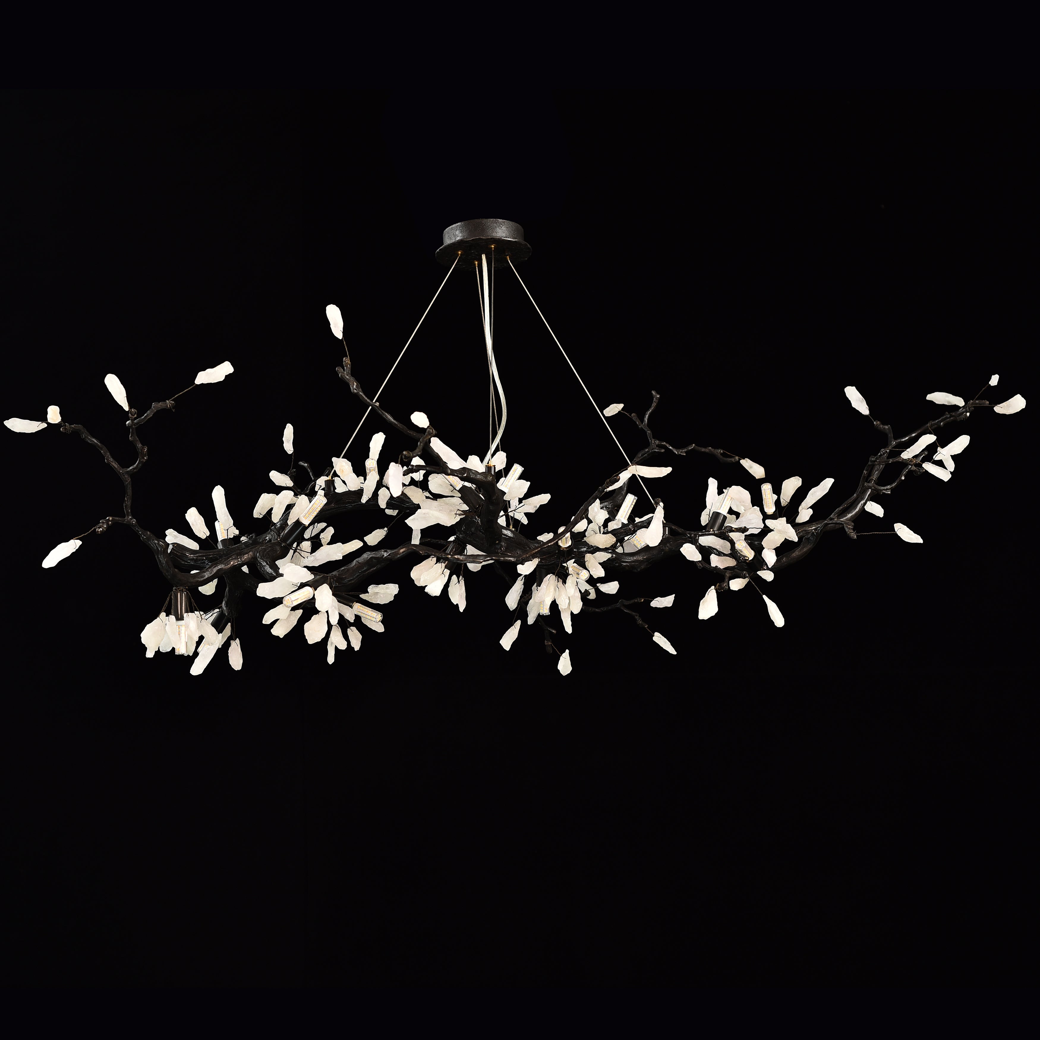 Selenite Crystal Blossom Branching Tree Chandelier by Bling Lighting Studio
