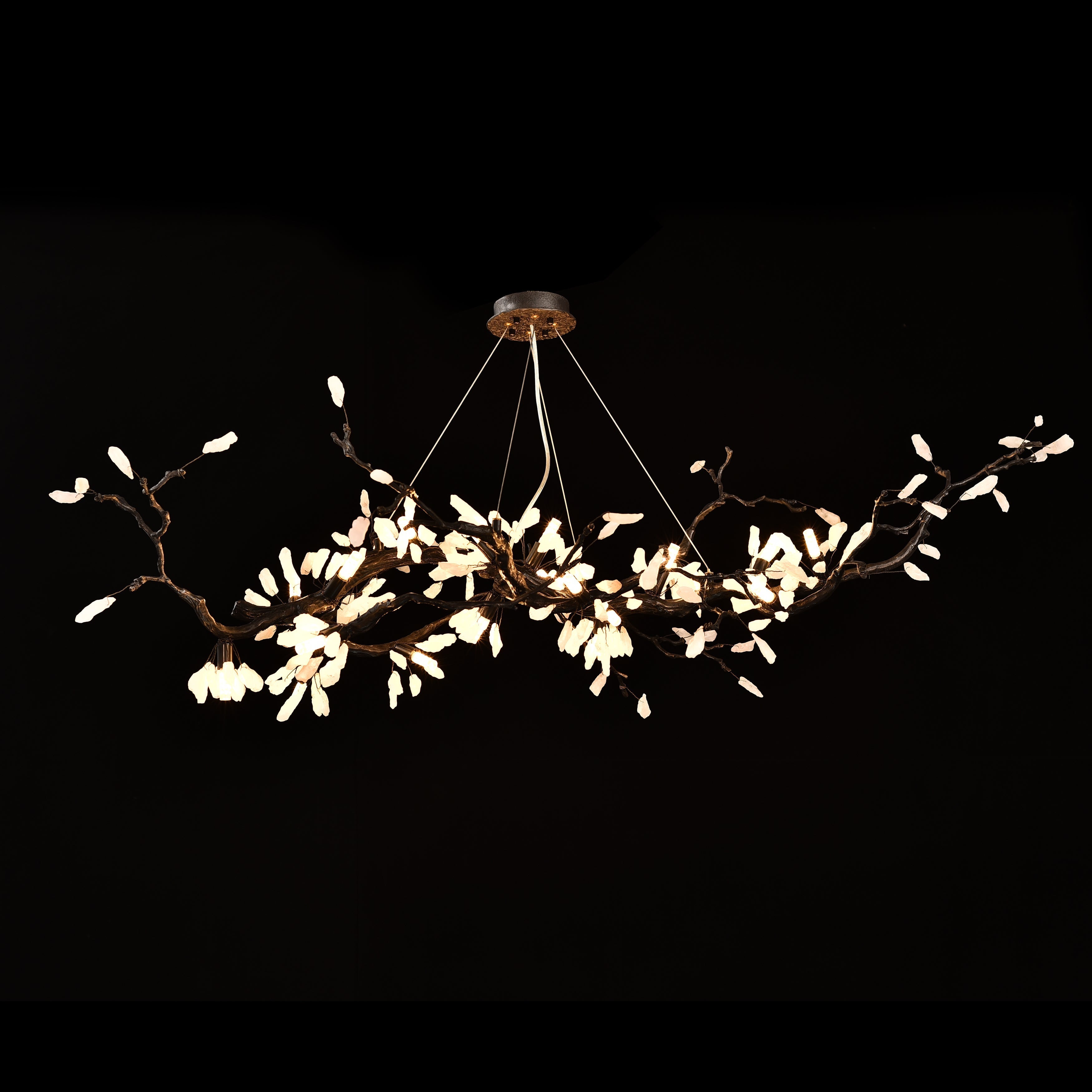 Selenite Crystal Blossom Branching Tree Chandelier by Bling Lighting Studio
