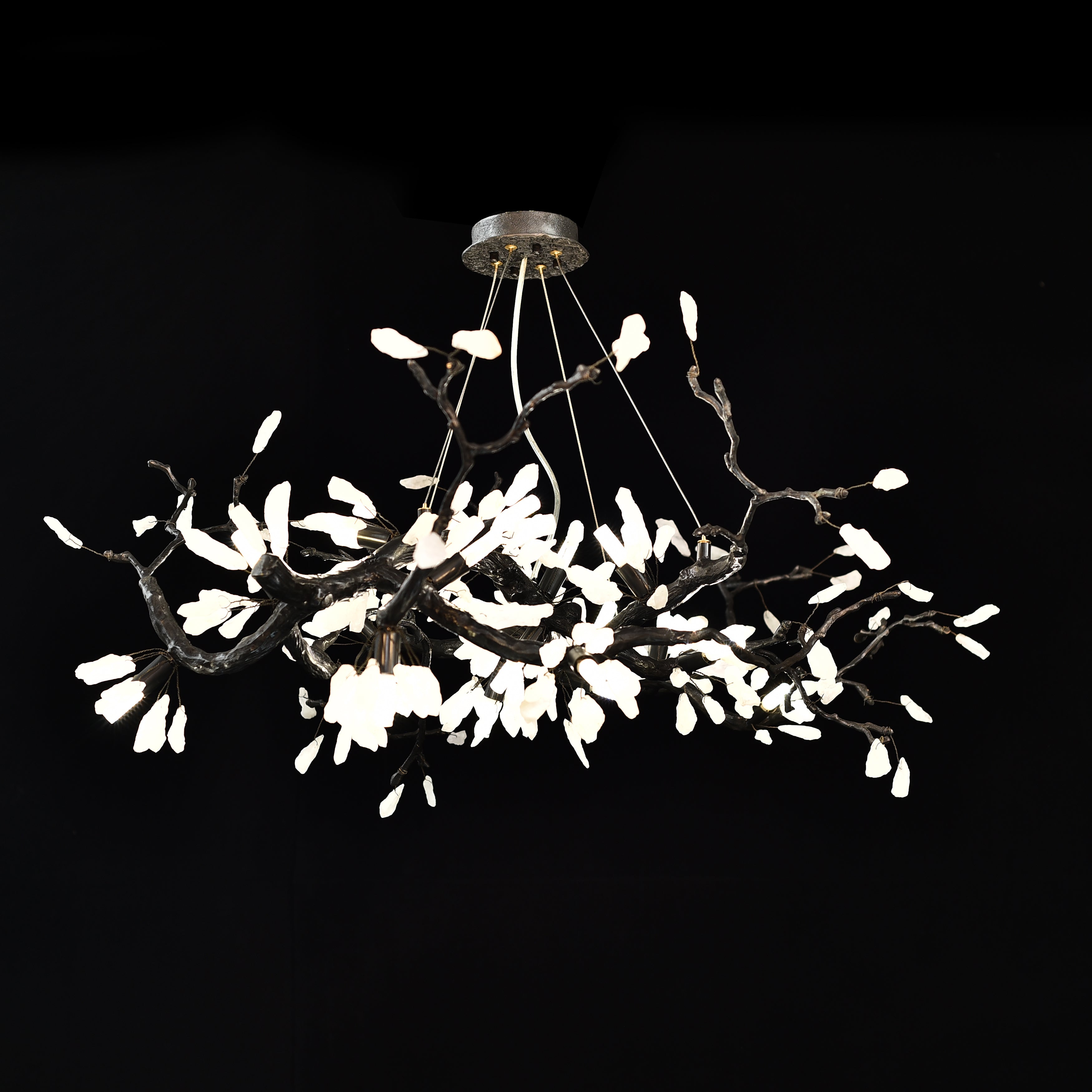 Selenite Crystal Blossom Branching Tree Chandelier by Bling Lighting Studio