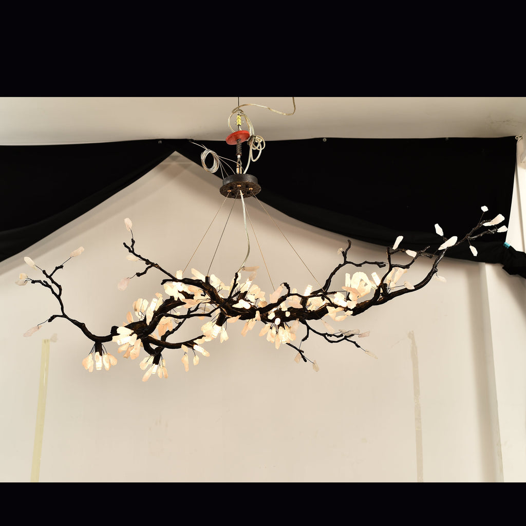 Selenite Crystal Blossom Branching Tree Chandelier by Bling Lighting Studio