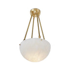 'Moon' Alabaster and Brass Pendant Lamp by Denis De La Mesiere