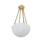 'Moon' Alabaster and Brass Pendant Lamp by Denis De La Mesiere