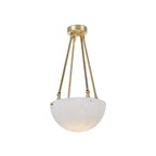'Moon' Alabaster and Brass Pendant Lamp by Denis De La Mesiere