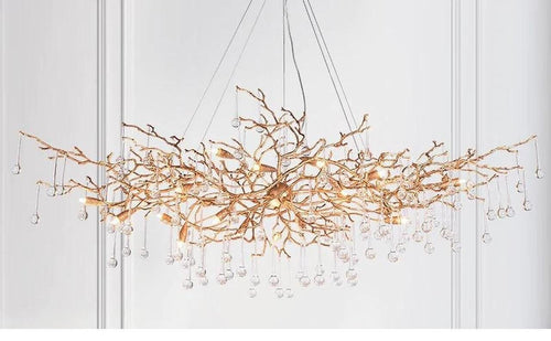 Madelena Crystal Droplet Branch Chandelier for Staircase by Bling Lighting Studio