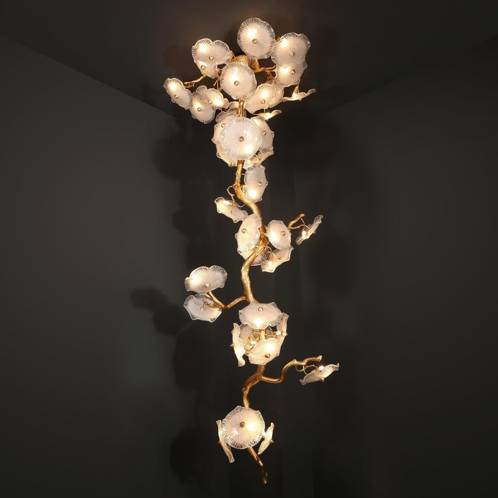 Modern Nenufar Branch Chandelier for Staircase by Bling Lighting Studio