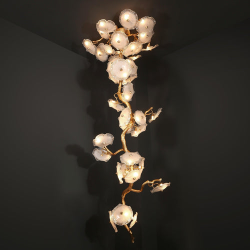 Modern Nenufar Branch Chandelier for Staircase by Bling Lighting Studio