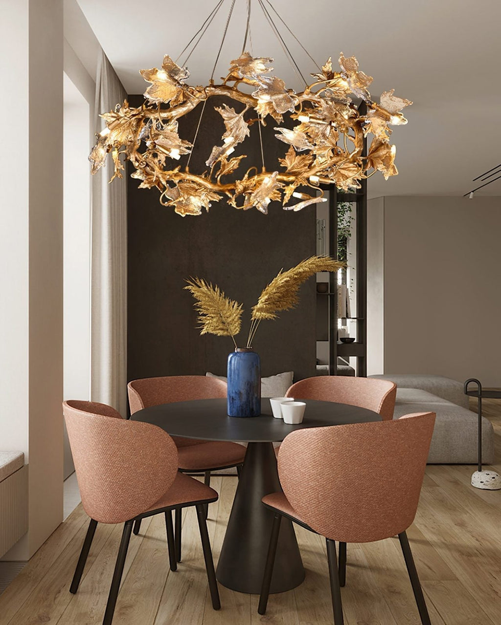 Maple Leaf Brass Branch Chandelier product image
