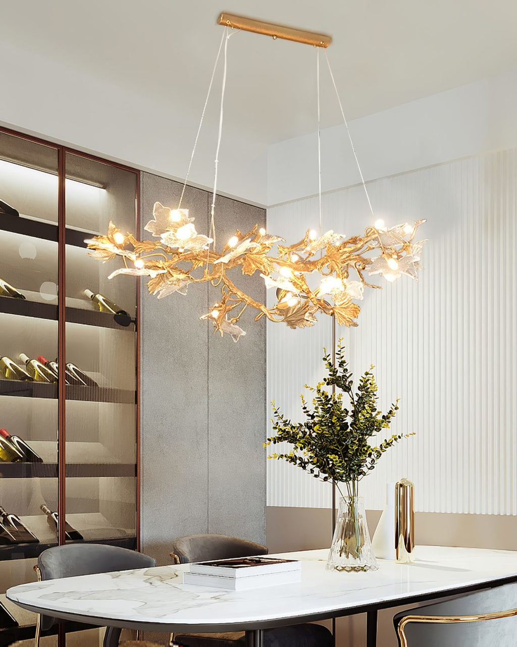 Maple Leaf Brass Branch Chandelier product image