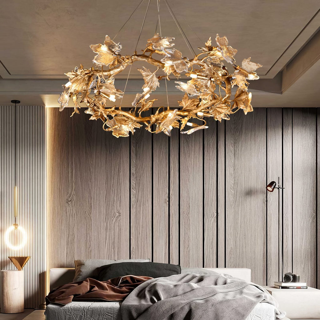 Maple Leaf Brass Branch Chandelier product image