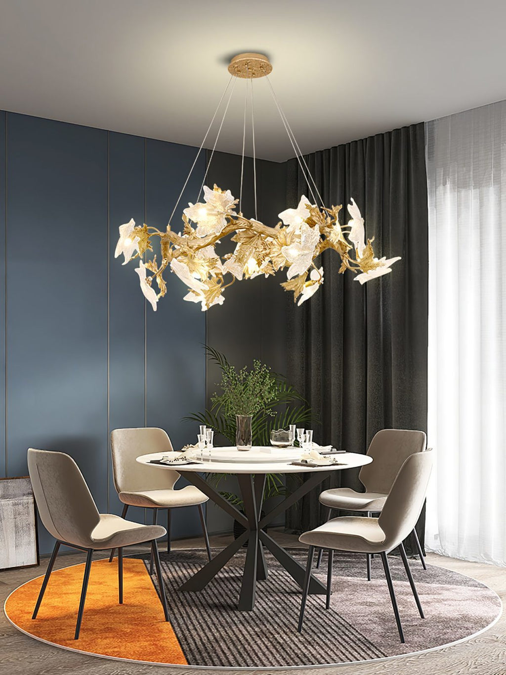 Maple Leaf Brass Branch Chandelier product image