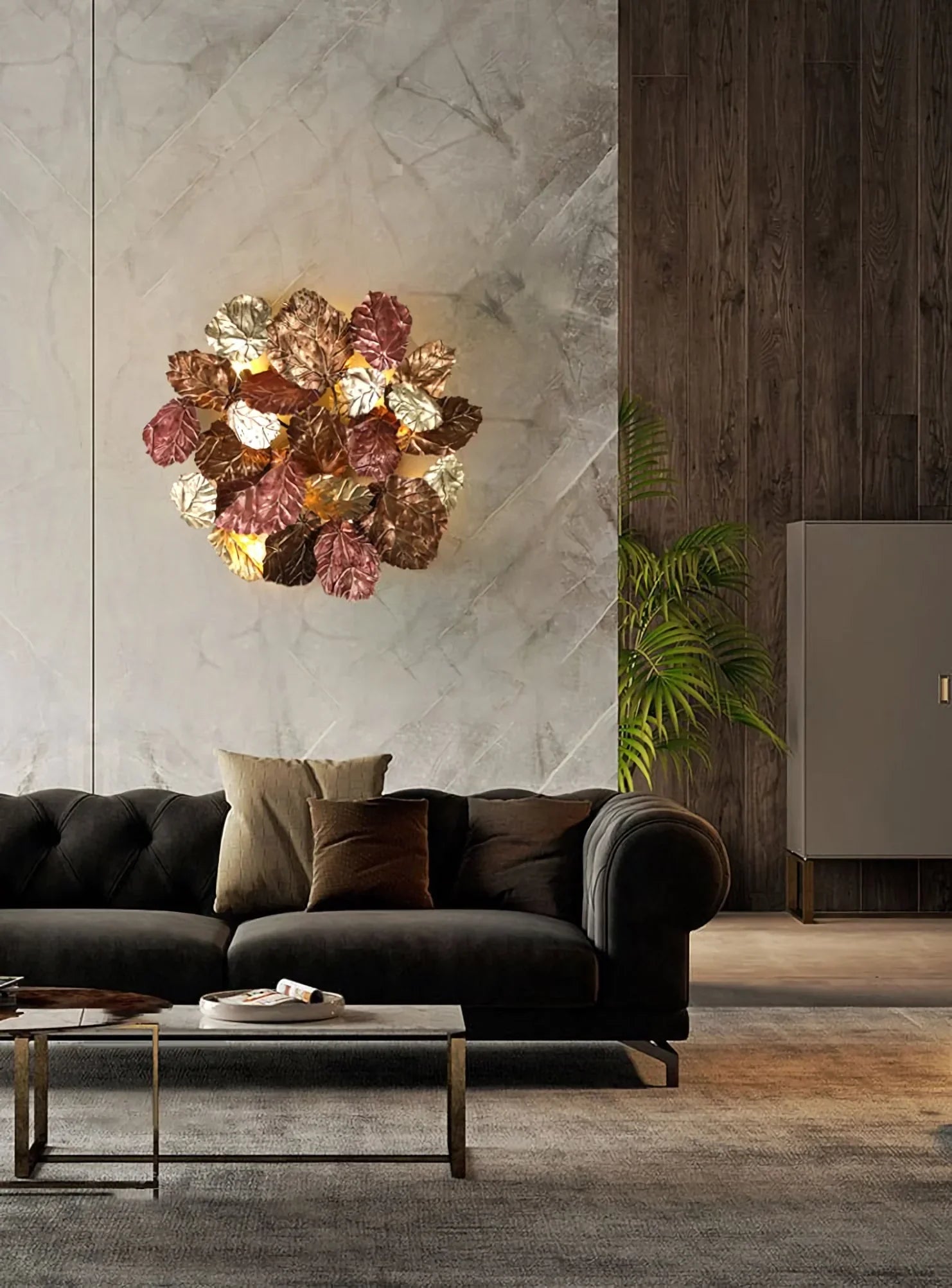 Maple Leaf Creative Branch Wall Lamp material and finish detail