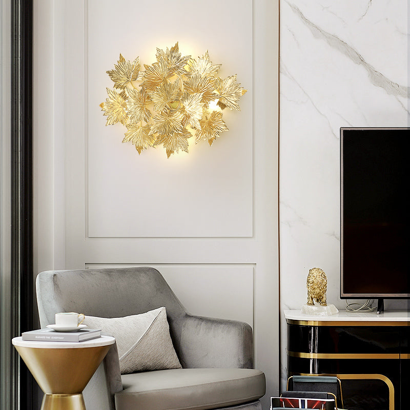 Maple Leaf Branch Wall Sconce by Bling Lighting Studio
