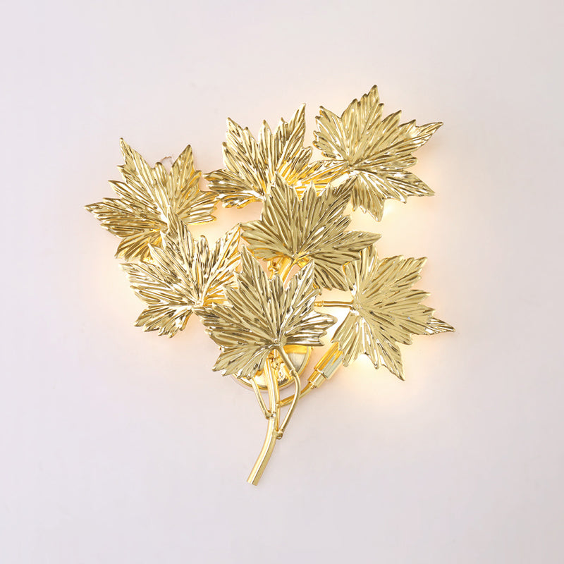 Maple Leaf Branch Wall Sconce by Bling Lighting Studio