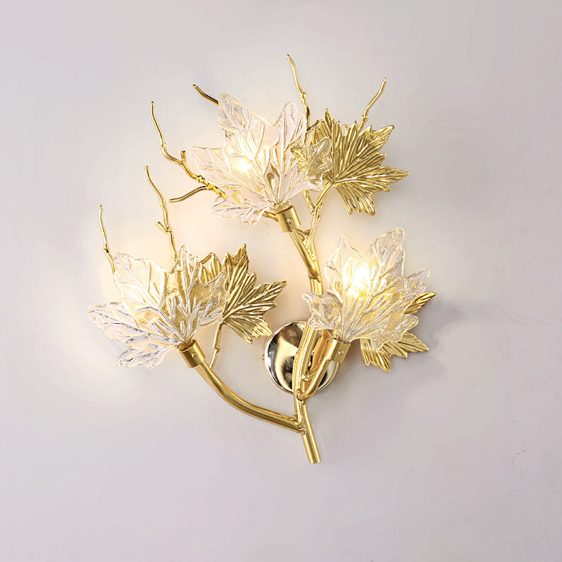 Maple Leaf Branch Wall Sconce by Bling Lighting Studio