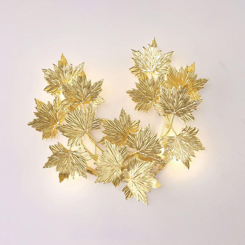 Maple Leaf Branch Wall Sconce by Bling Lighting Studio