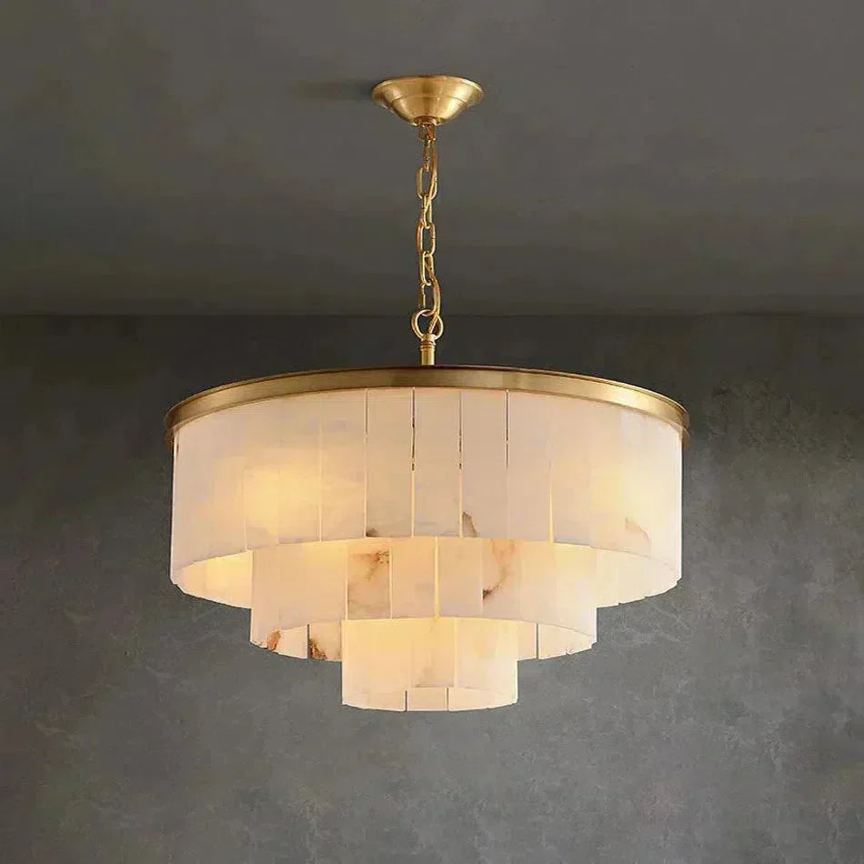 Modern Alabaster Tiered Chandelier product image
