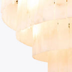 Modern Alabaster Tiered Chandelier by Bling Lighting Studio