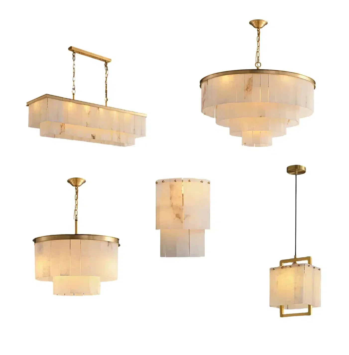 Modern Alabaster Tiered Chandelier product image