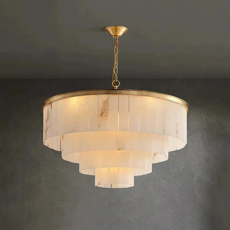 Modern Alabaster Tiered Chandelier product image
