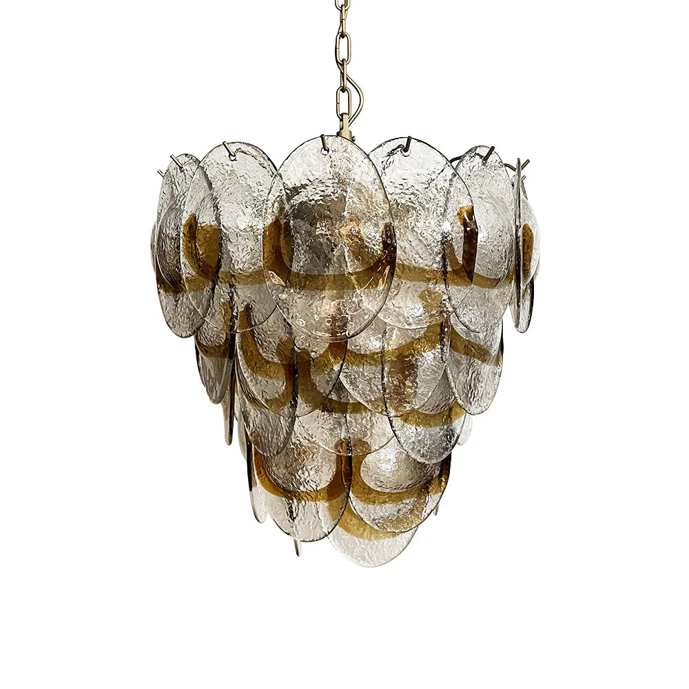 Mazzega Murano Transparent Amber Glasses Chandelier product image
