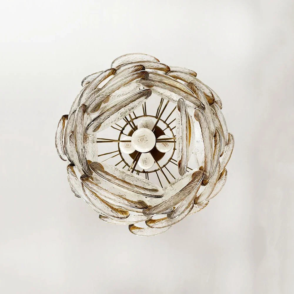 Mazzega Murano Transparent Amber Glasses Chandelier product image