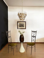 Mazzega Murano Transparent Amber Glasses Chandelier material and finish detail