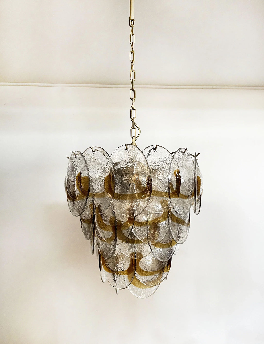 Mazzega Murano Transparent Amber Glasses Chandelier product image