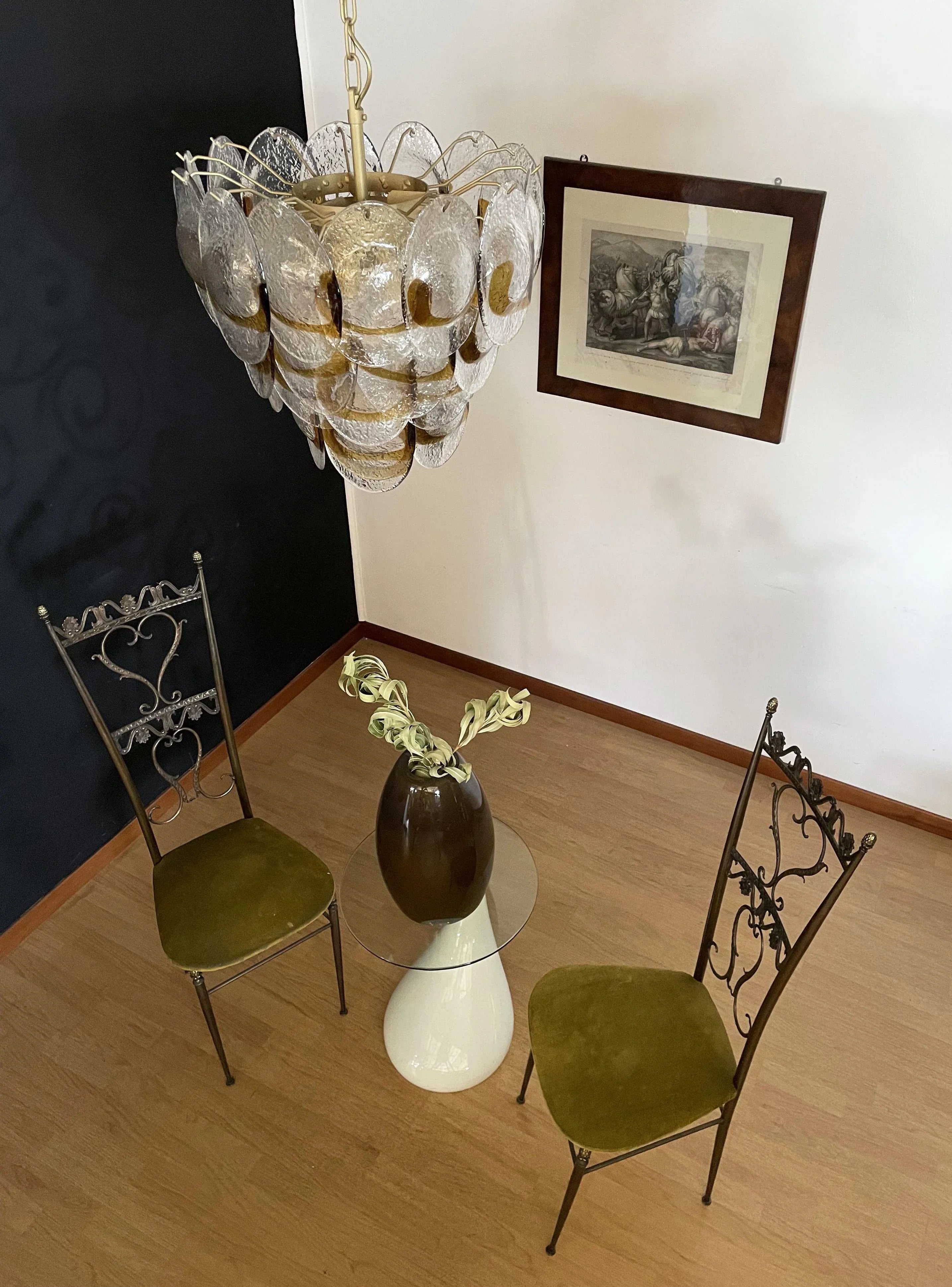 Mazzega Murano Transparent Amber Glasses Chandelier product image