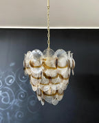 Mazzega Murano Transparent Amber Glasses Chandelier product image