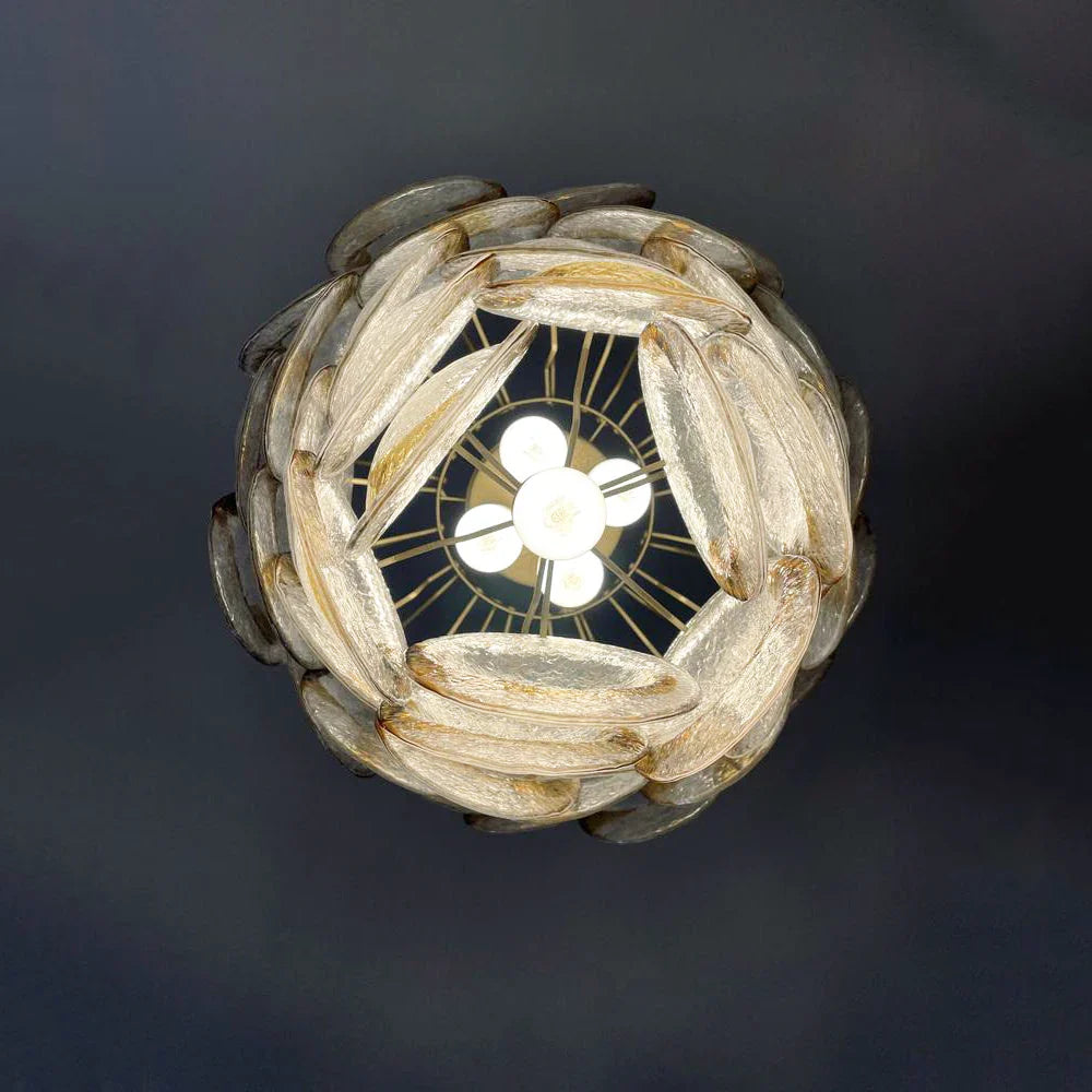 Mazzega Murano Transparent Amber Glasses Chandelier product image