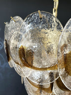 Mazzega Murano Transparent Amber Glasses Chandelier product image