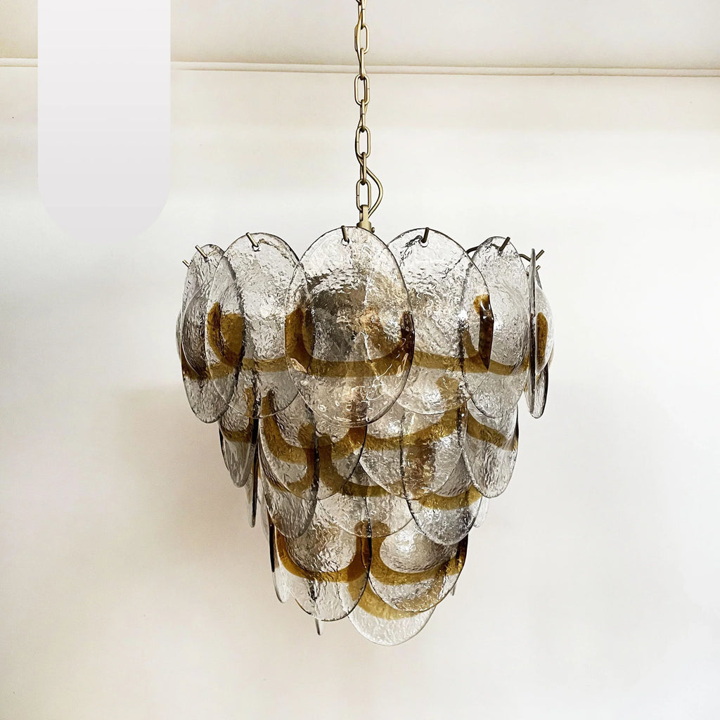 Mazzega Murano Transparent Amber Glasses Chandelier product image
