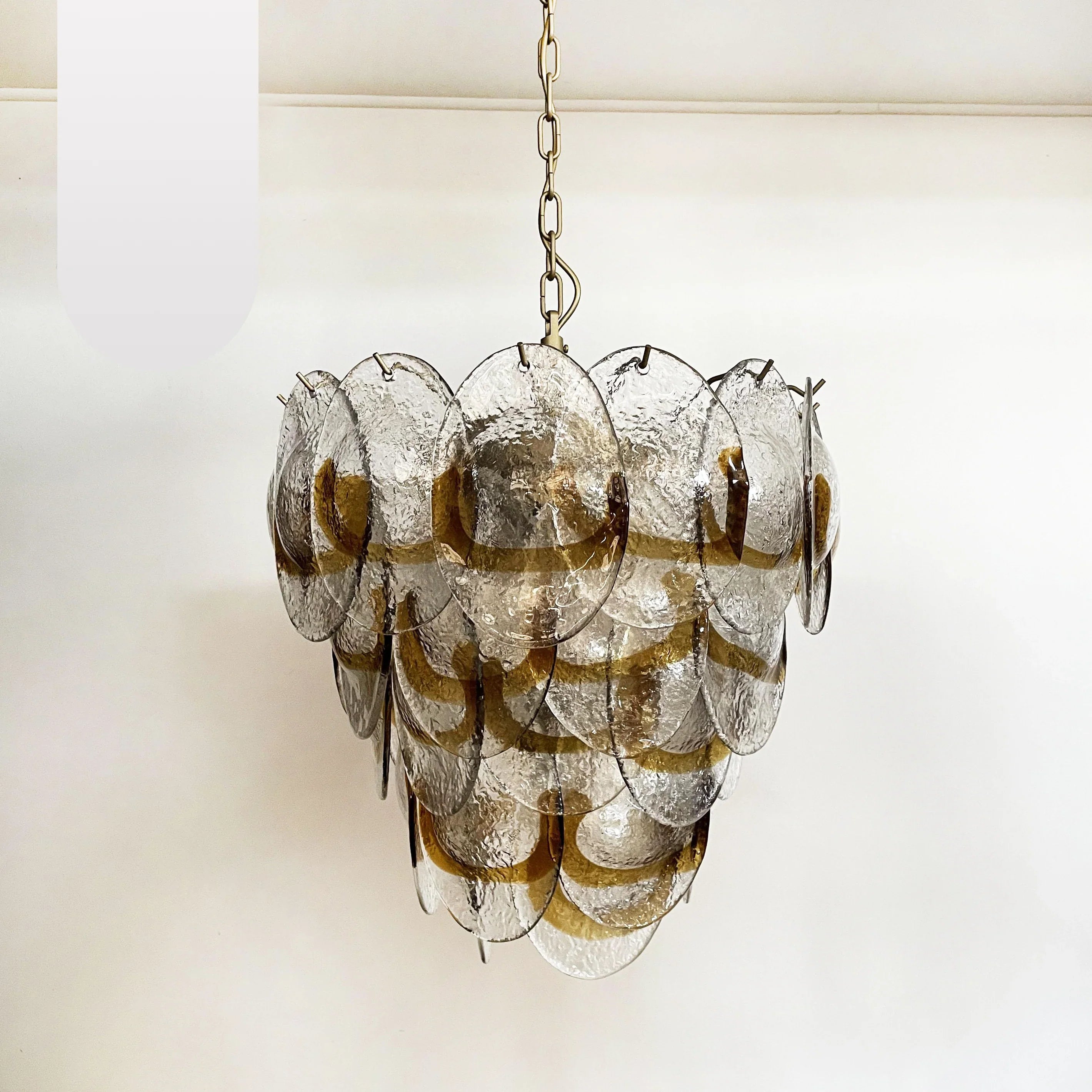 Mazzega Murano Transparent Amber Glasses Chandelier product image